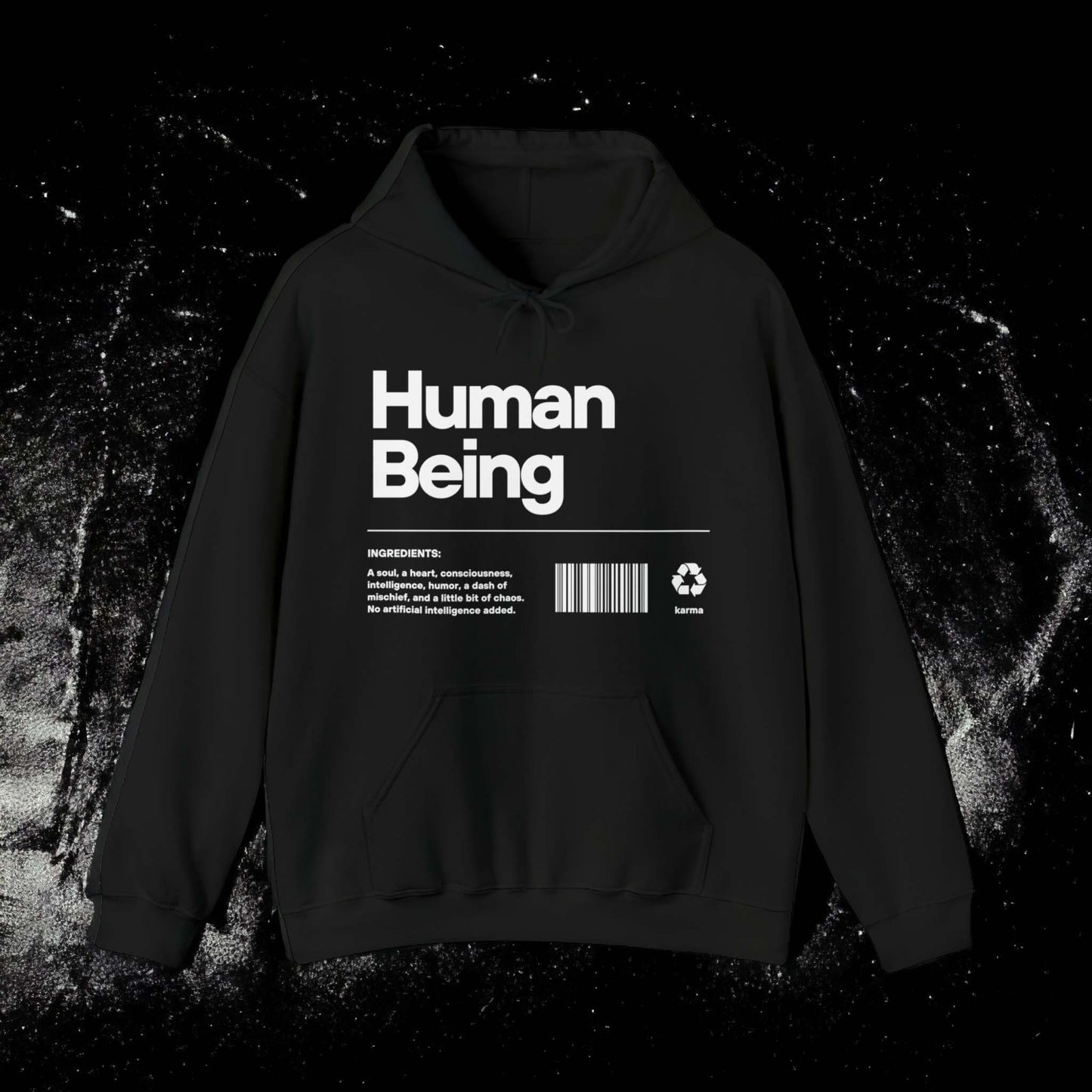 Karmic Being graphic hoodie by Alchemy & Aura Front Side