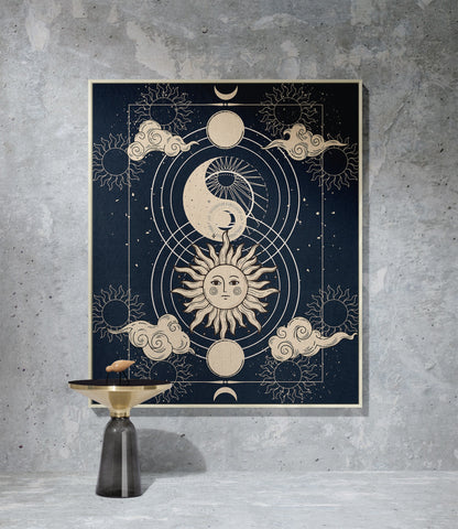 Luna and Sol Decorative Woven Blanket Framed