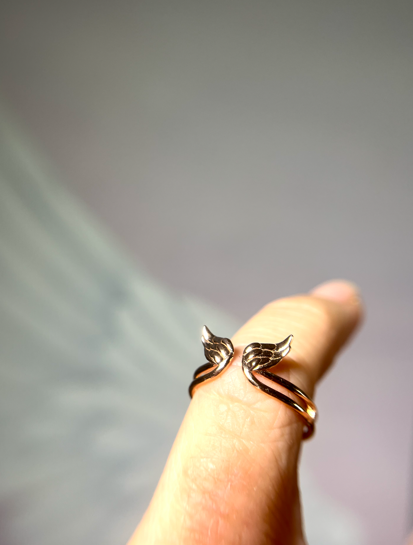 FLIGHT AND FIGHT | Pretty Collective | Solid 14k Gold Open Wing Midi Ring